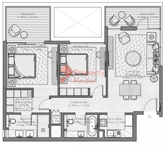 Sirdhana B4-Type 2 Level 02-04, 2 beds