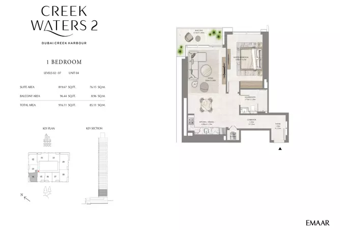 Creek Waters 2 — 1BR floor plan