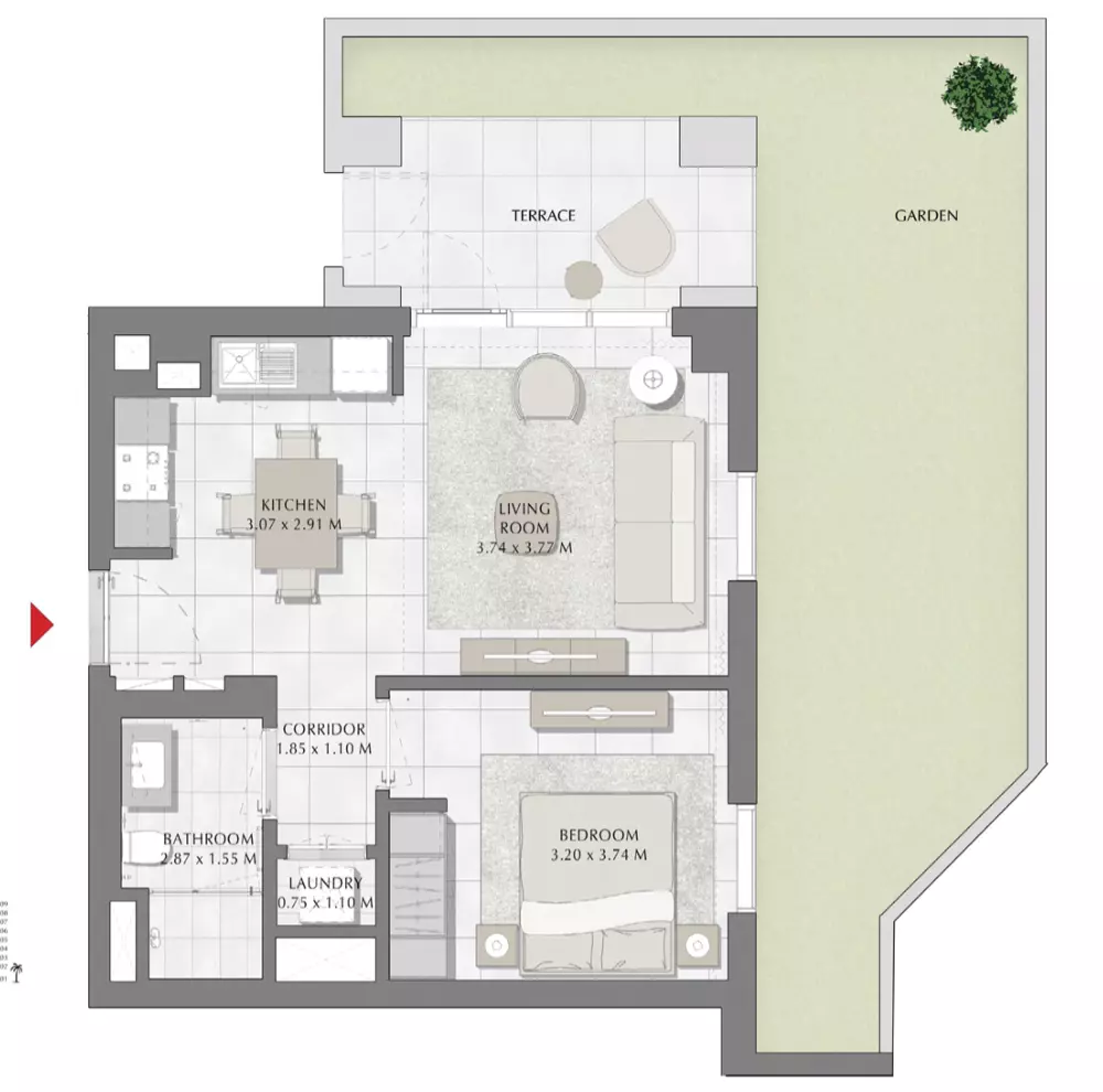 Summer B3-Type E, 1 bed