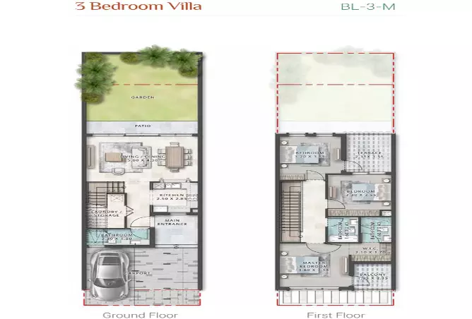 Portofino — 3BR floor plan