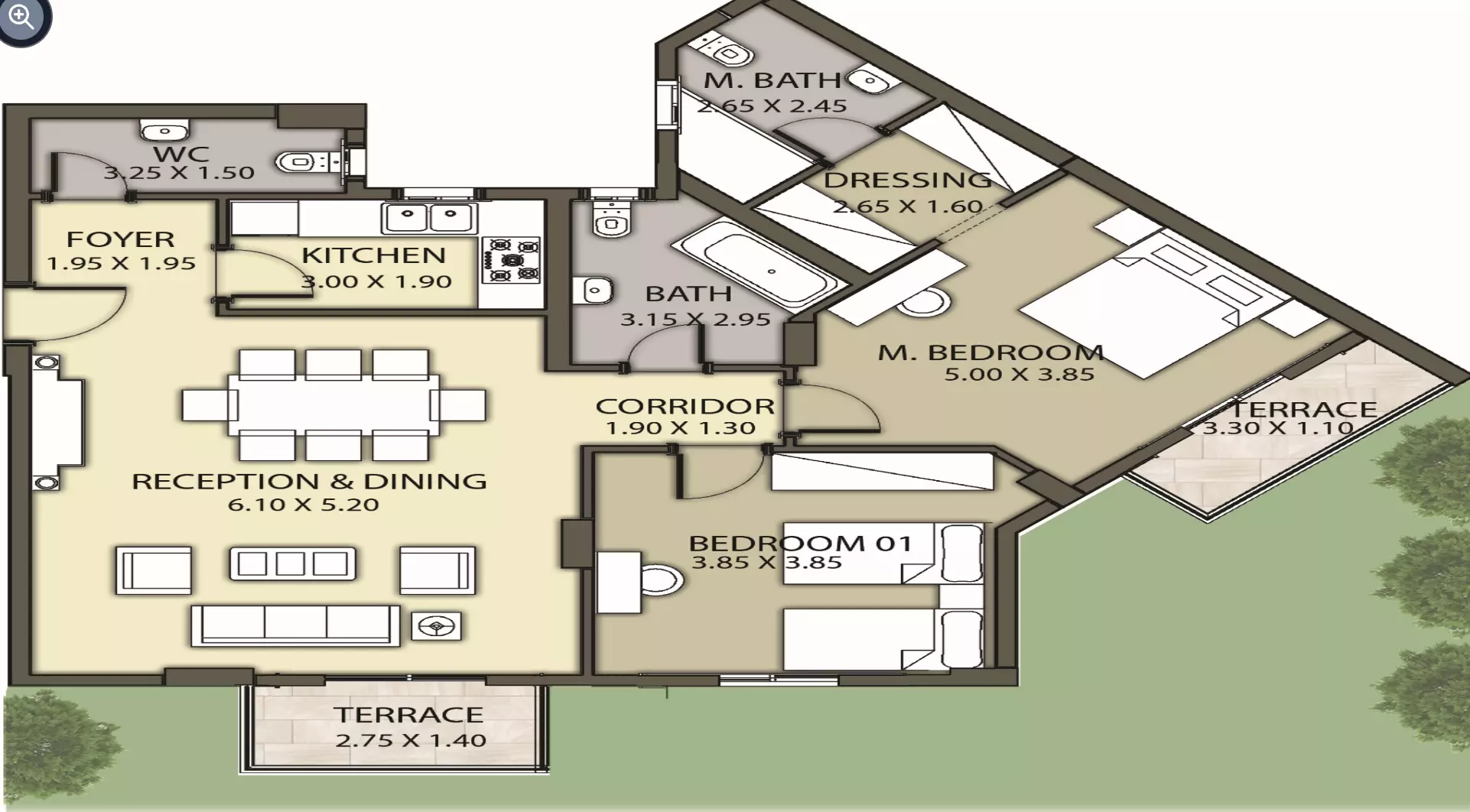 صورة مخطط ارضية الوحدة