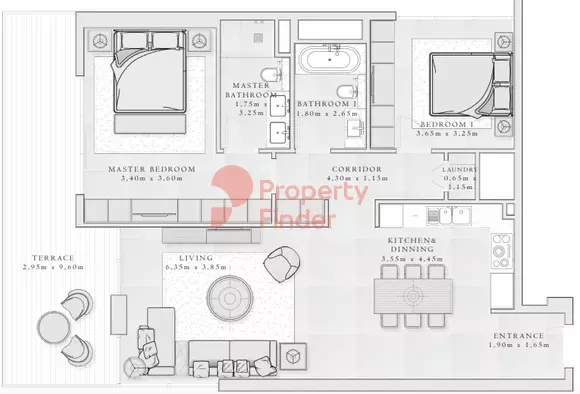 Sirdhana B3-Type 7 Level 01, 2 beds