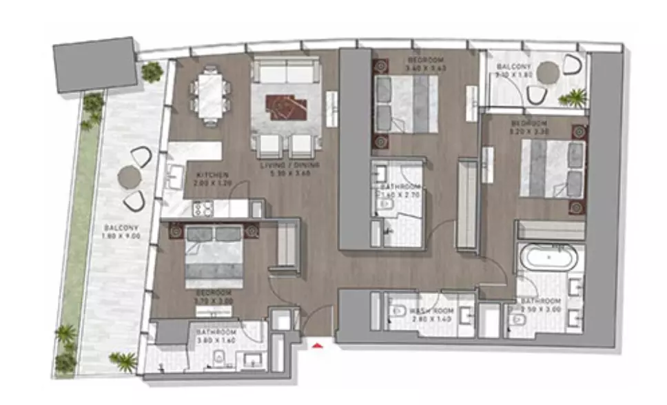Safa Two Type 9, 3 beds