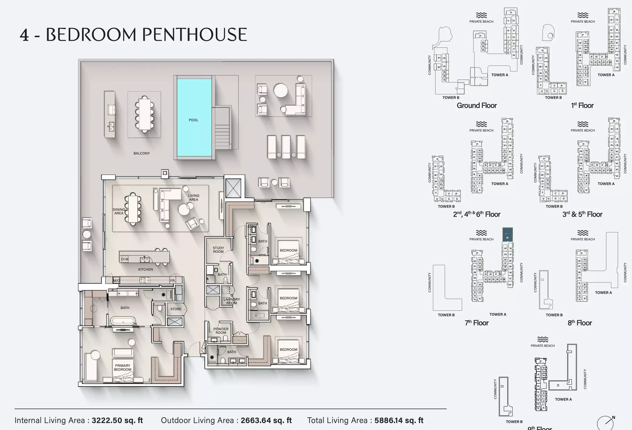 Ellington Cove Type A | Tower B, 4 beds