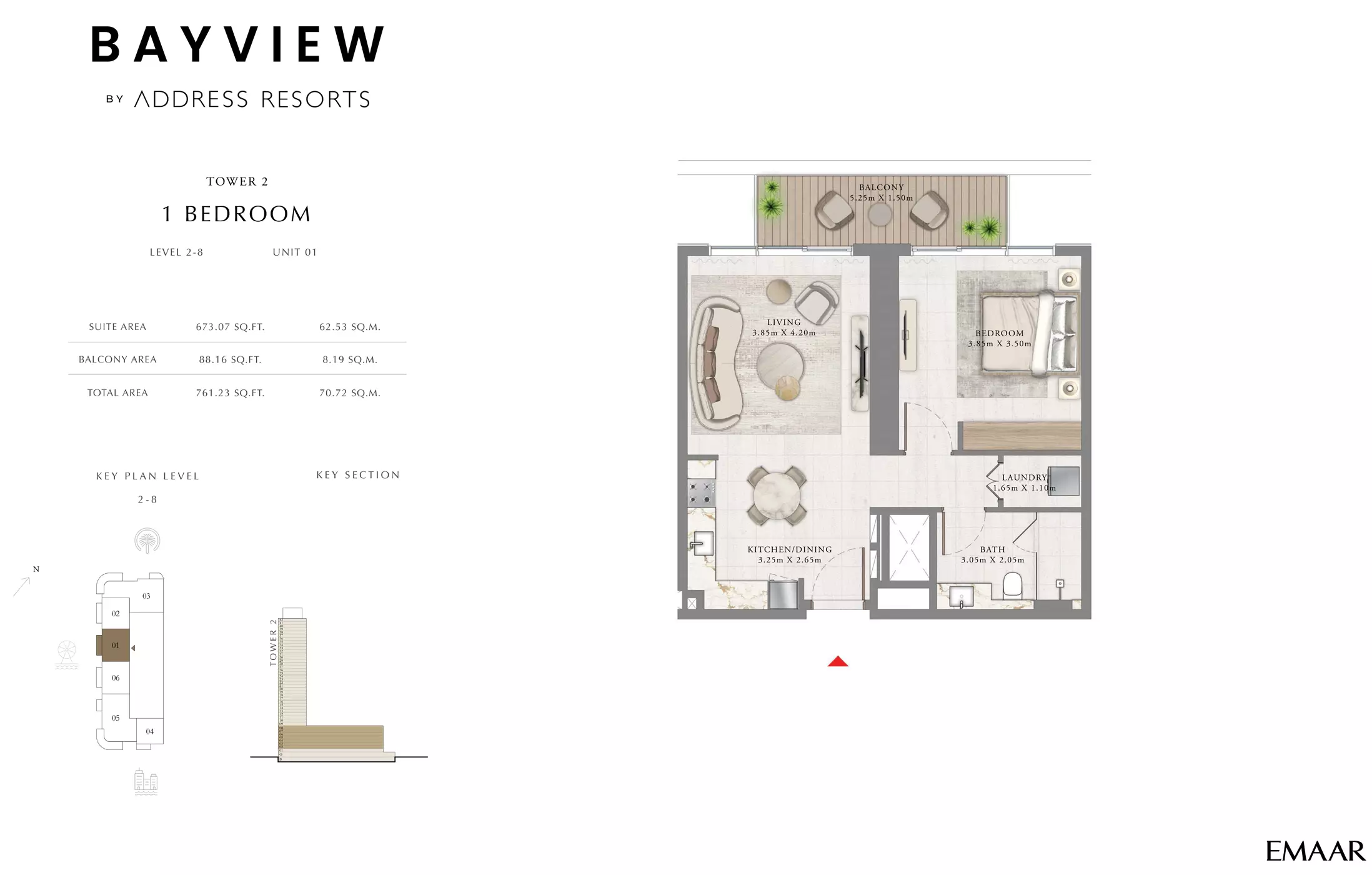 Bayview By Emaar Unit 1, Level 2-8, 1 bed