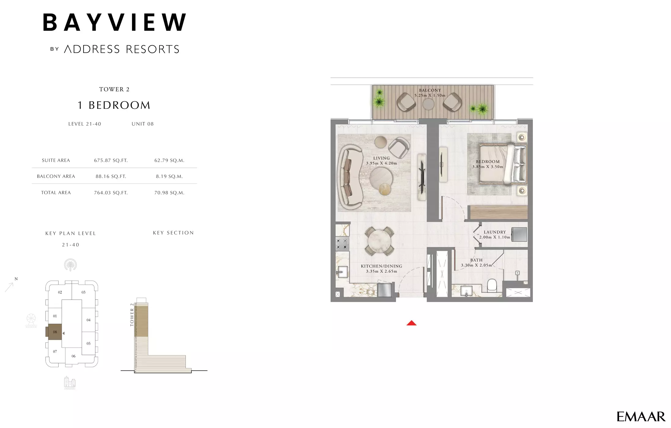 Bayview By Emaar Unit 8, Level 21-40, 1 bed