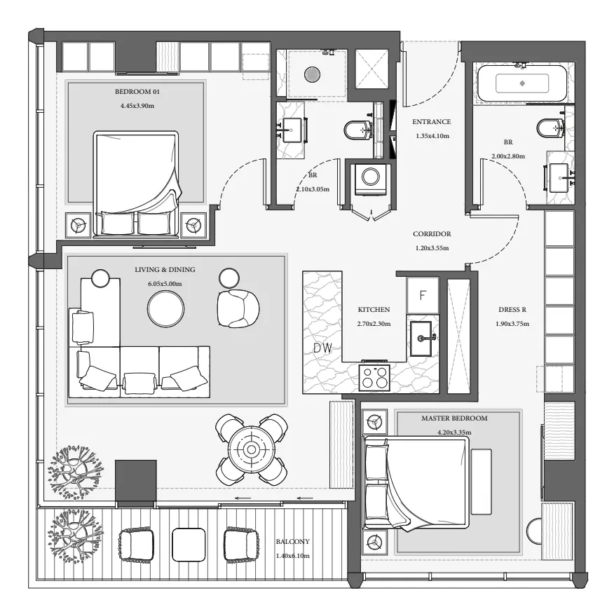 Verve City Walk Tower B-Type 5, 2 beds