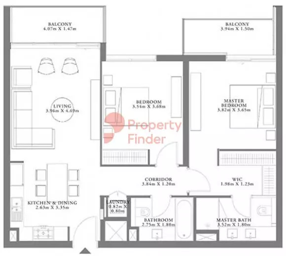 Seagate Type 1D Building 3 Unit 8 Level 9-10, 2 beds