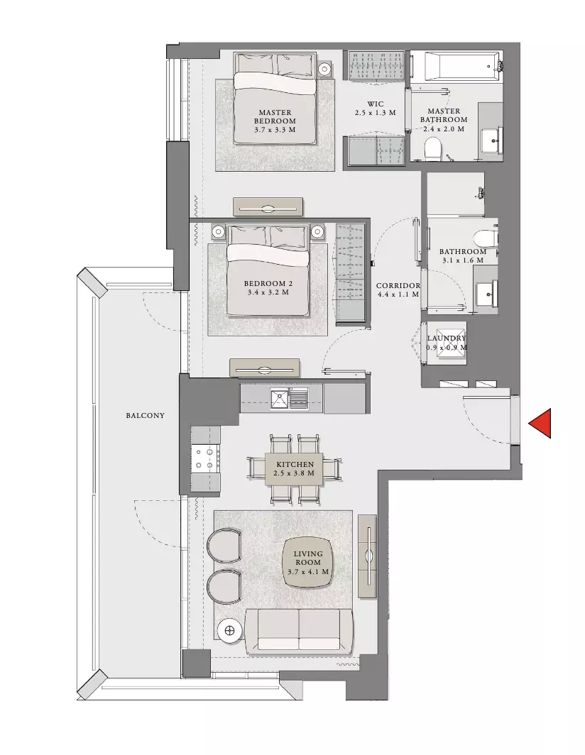 Creek Beach Lotus Unit 06, Level 02-11 Building 2, 2 beds