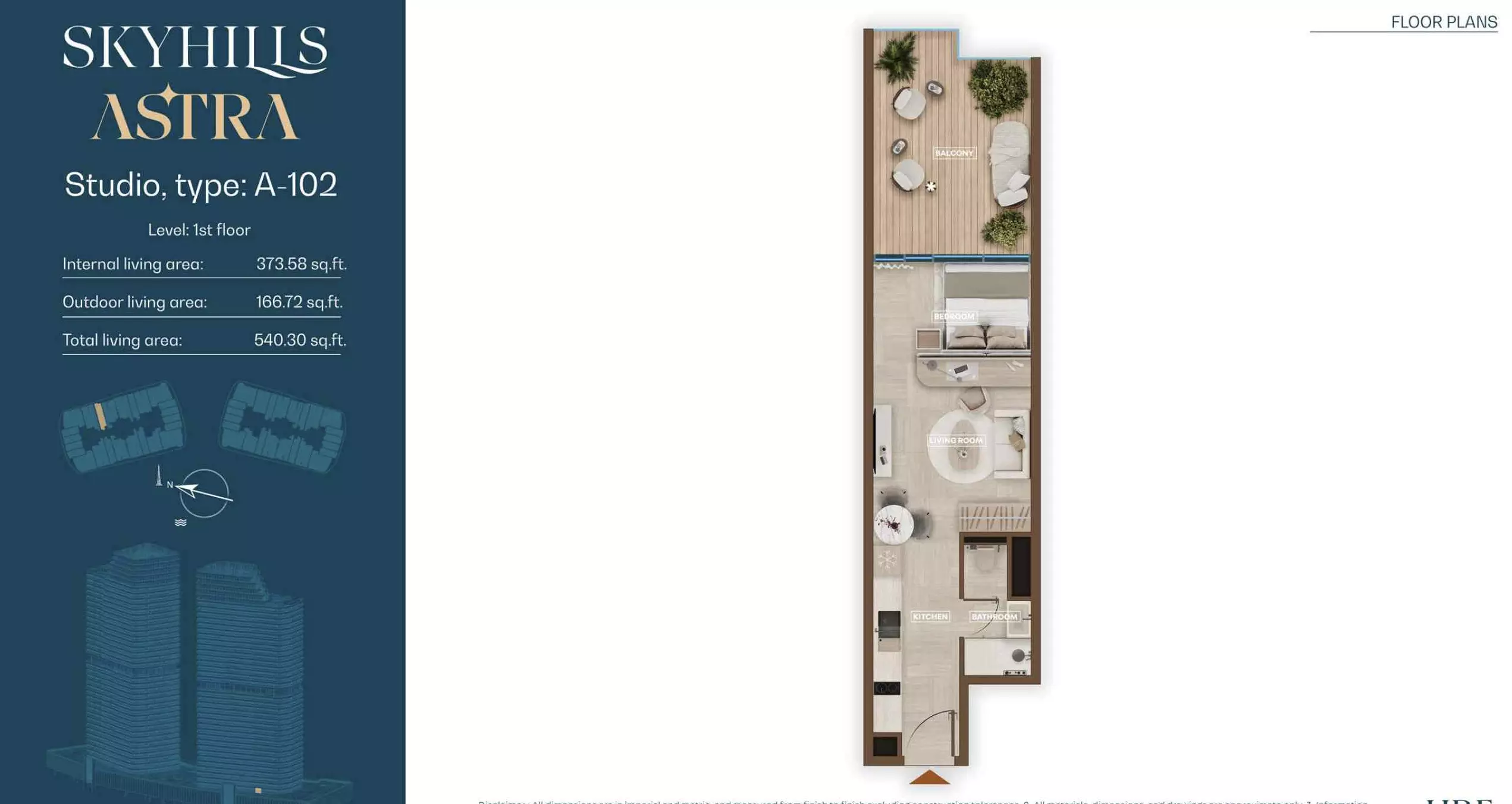 Skyhills Astra By Hre — Studio floor plan