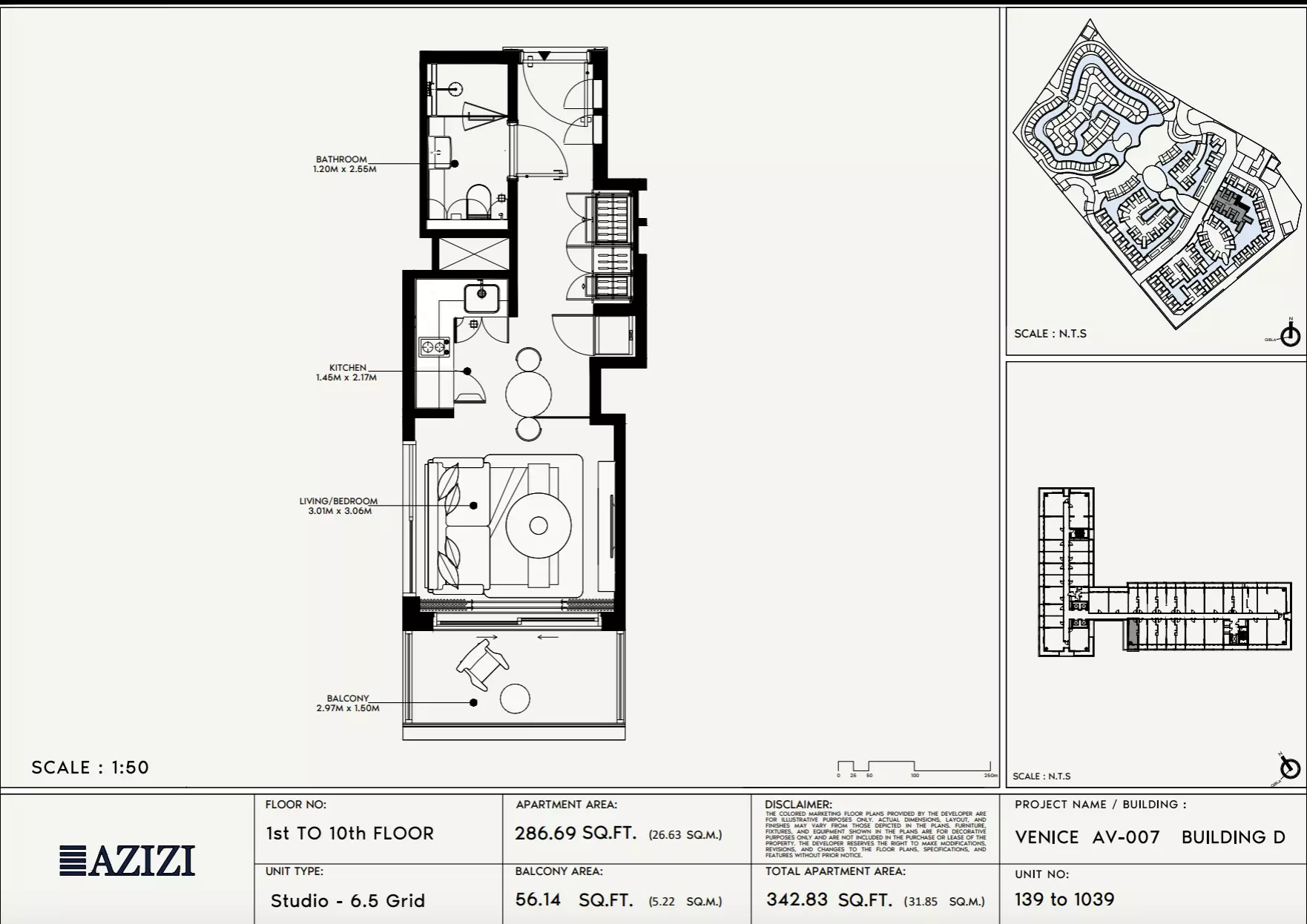 Azizi Venice 7 Type 139-Building D, studio