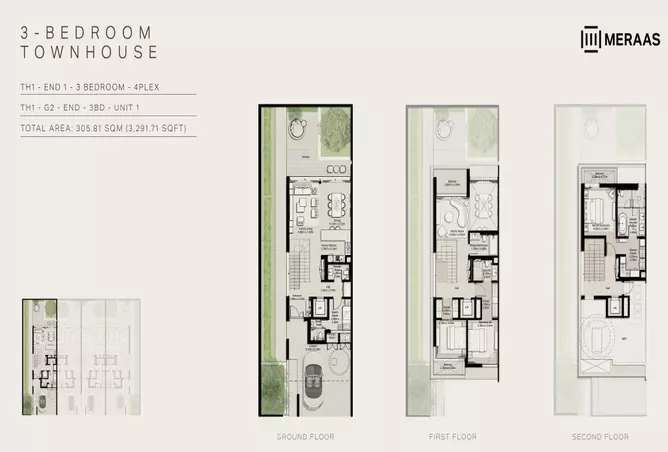 Nad Al Sheba Gardens Phase 11 — 3BR floor plan