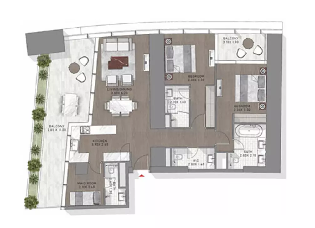 Safa Two Type 17, Level 68, 2 beds