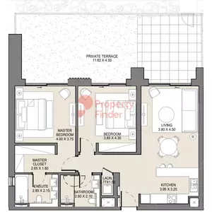 Jomana — 1BR floor plan