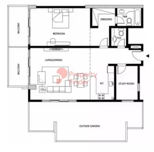 Binghatti Galaxy Tower B Type 18, 1 bed