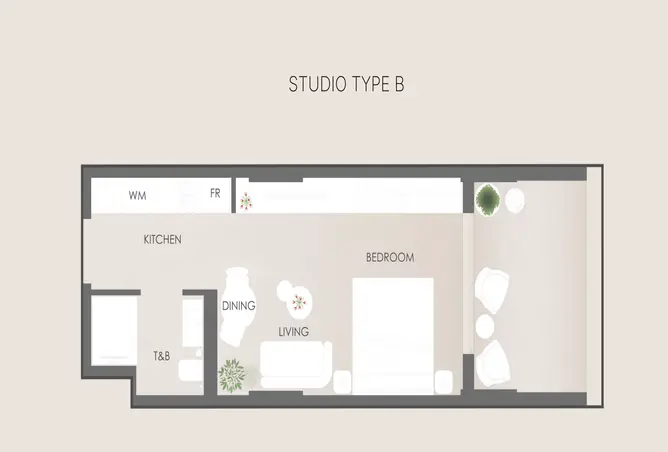 Lunara Residence — Studio floor plan