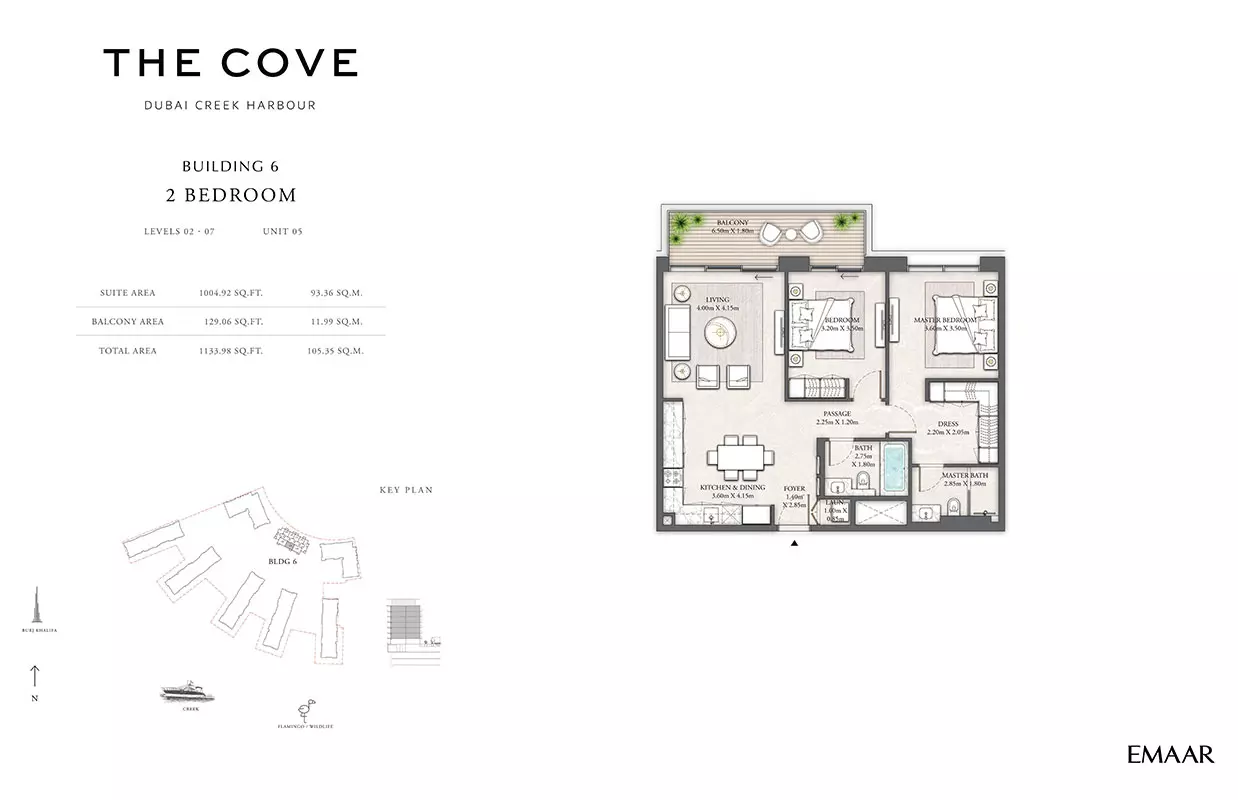 The Cove Phase 2 By Emaar Building 6 - Levels 02-07, Unit 05, 2 beds