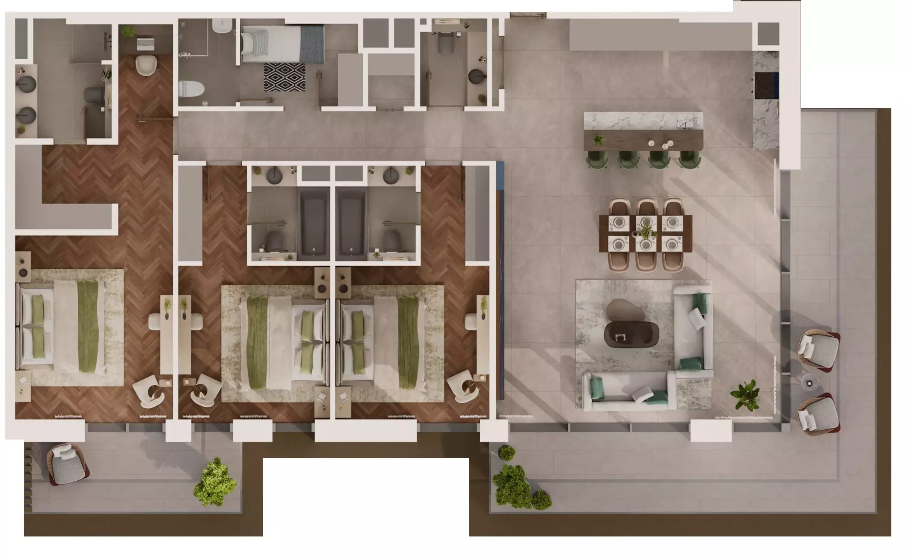 Sama Yas By Aldar Properties Type C, 3 beds