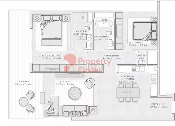 Sirdhana B3-Type 7 Level 07-08, 2 beds