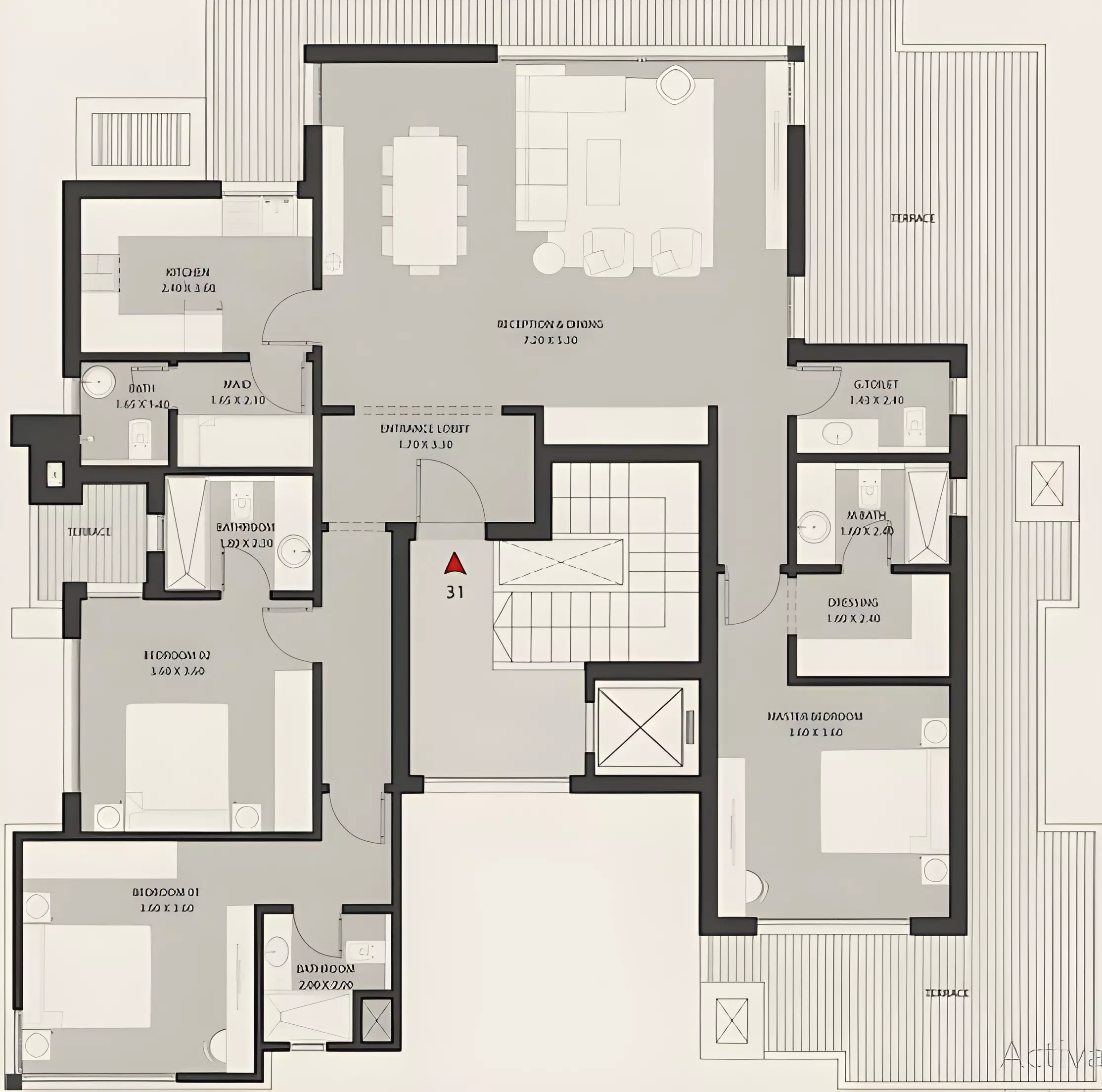 صورة مخطط ارضية الوحدة