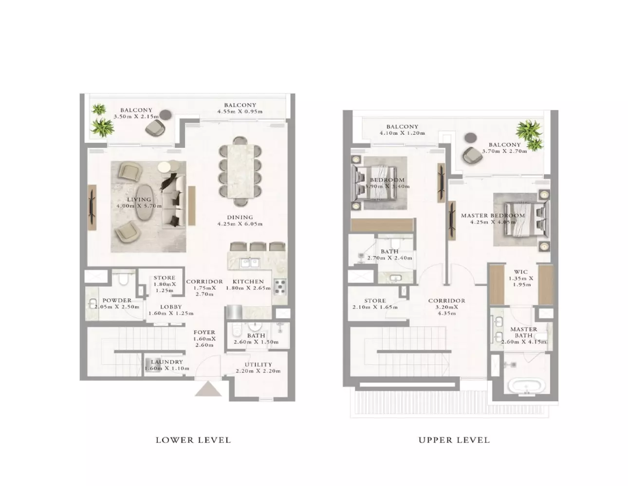 Address Residences Al Marjan Island Building 2 _ Type 4 2BDR, 2 beds