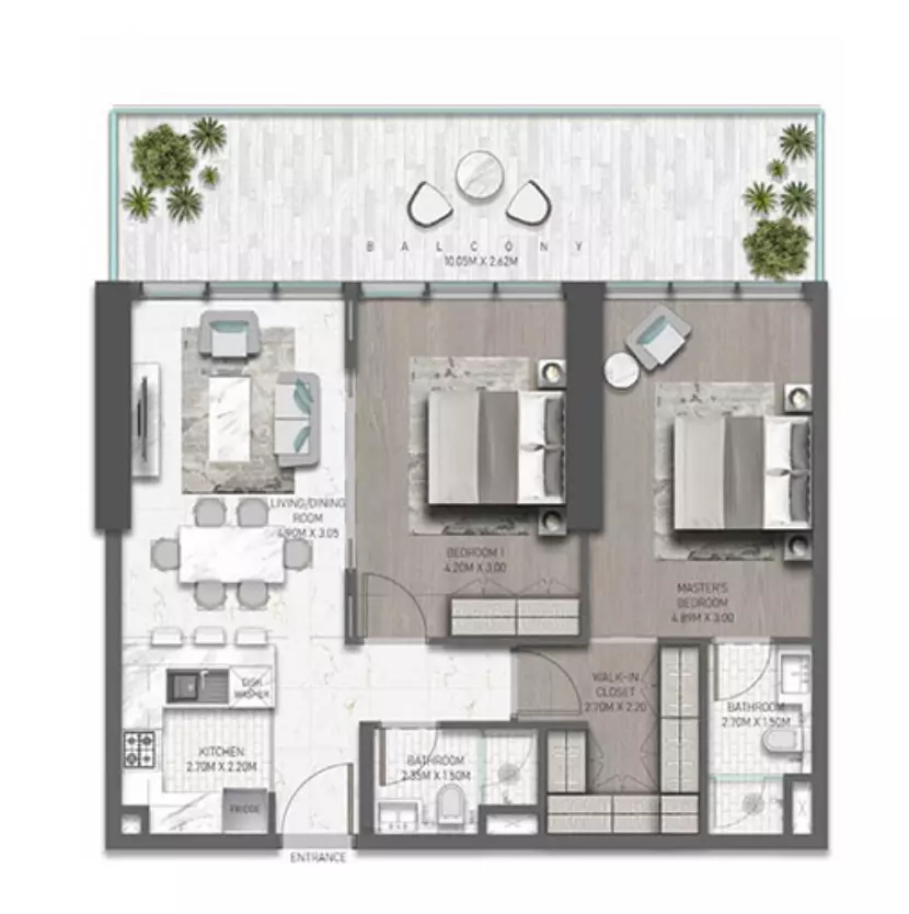 Golf Greens Type 18 - 1, 2 beds