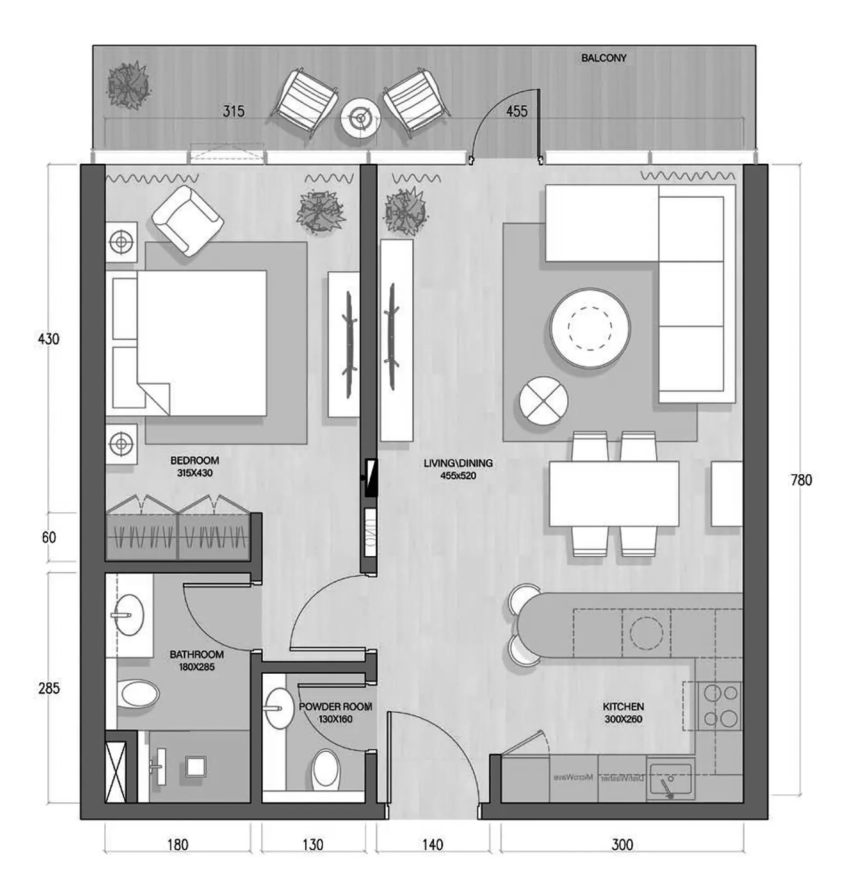 Quattro Del Mar Type C, 1 bed
