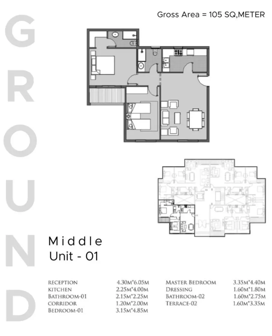 صورة مخطط ارضية الوحدة
