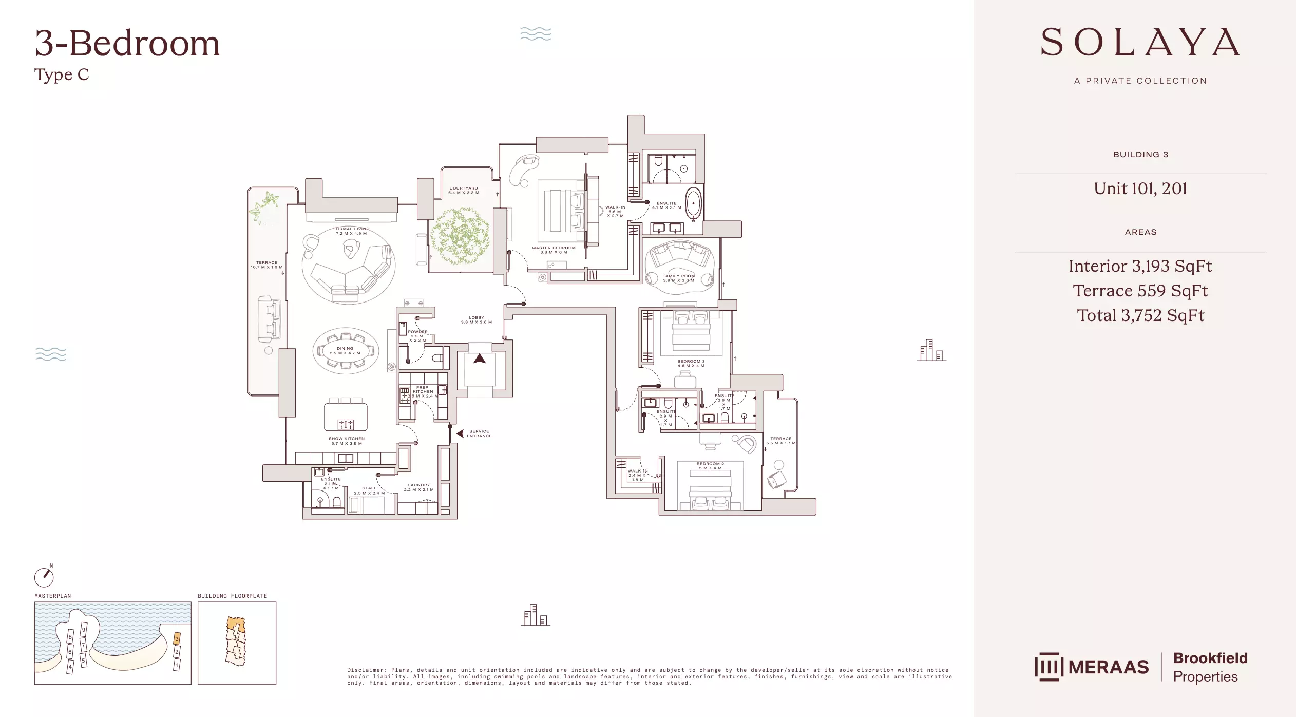 Solaya 1,2 and 3 — 3BR floor plan