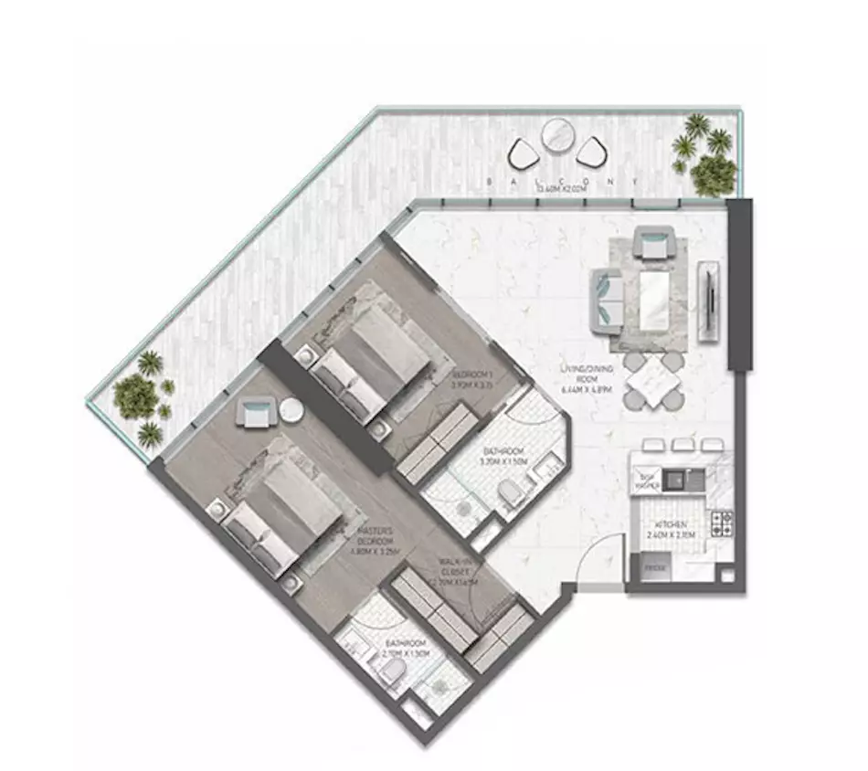 Golf Greens Type 22, 2 beds