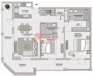 Le Ciel Type 3, 2 beds