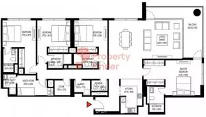 Crest Grande Tower C _ Type C (with maid room + balcony) Variant 1, 4 beds