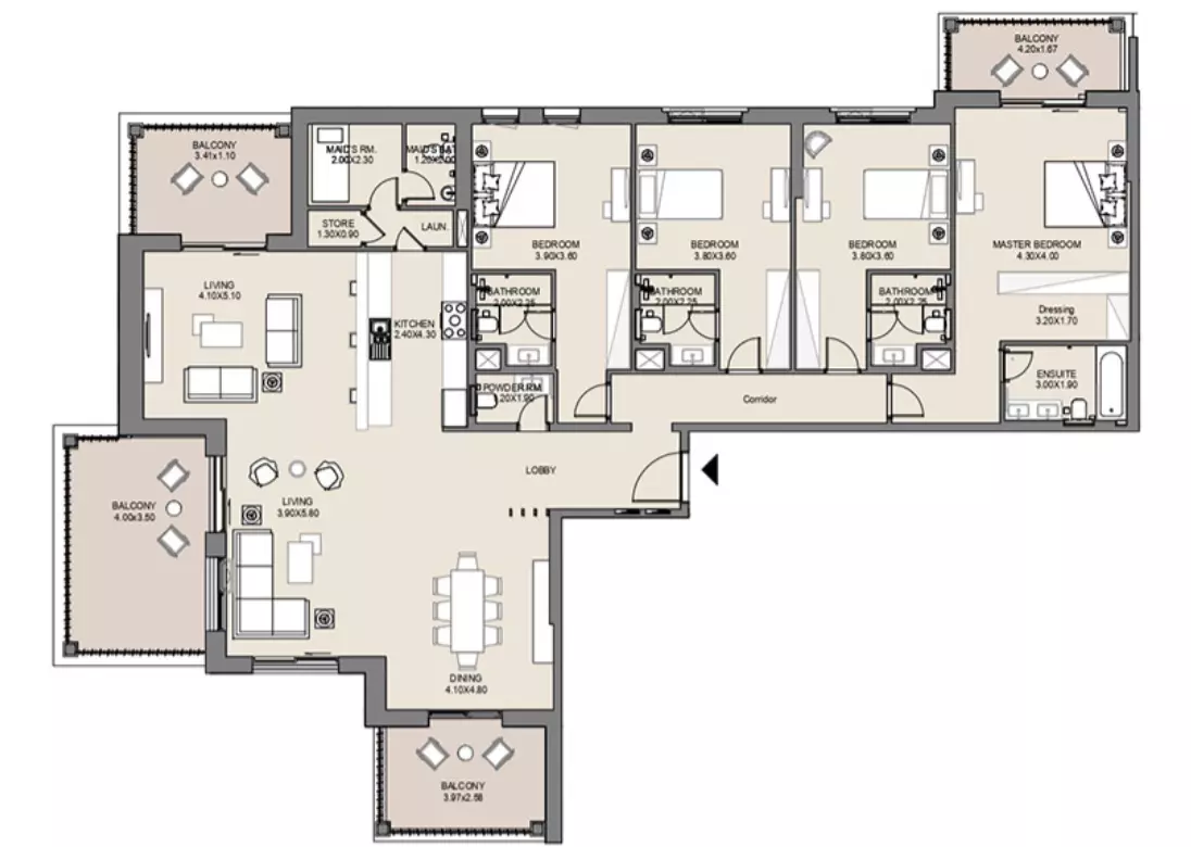 Al Jazi B2-Type C1, Level 9, 4 beds