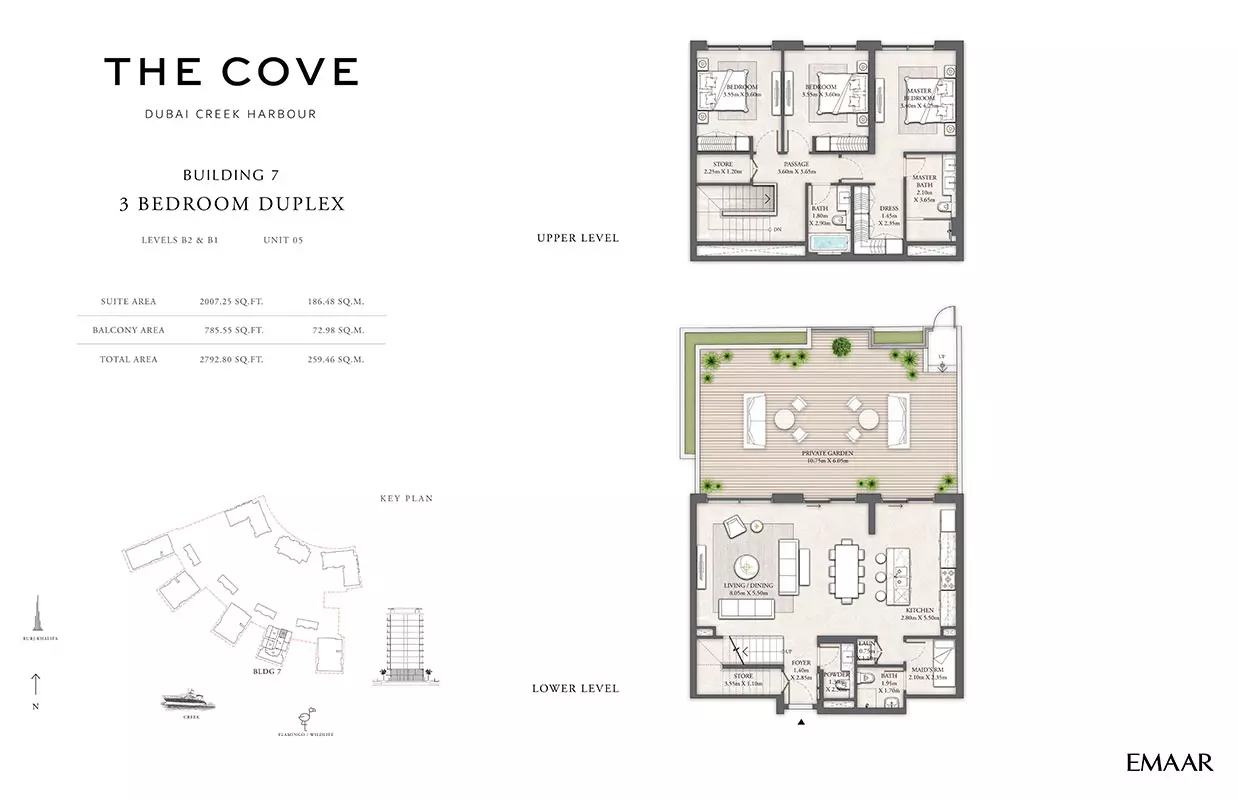 The Cove Phase 2 By Emaar Building 7 - Levels B2 & B1, Unit 05, 3 beds