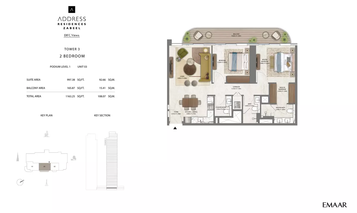 Address Residences Zabeel Unit 5, 2 beds