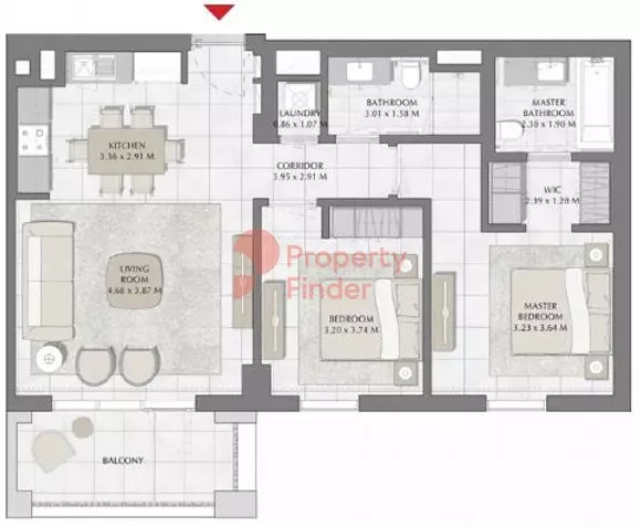 Creek Beach Surf — 2BR floor plan