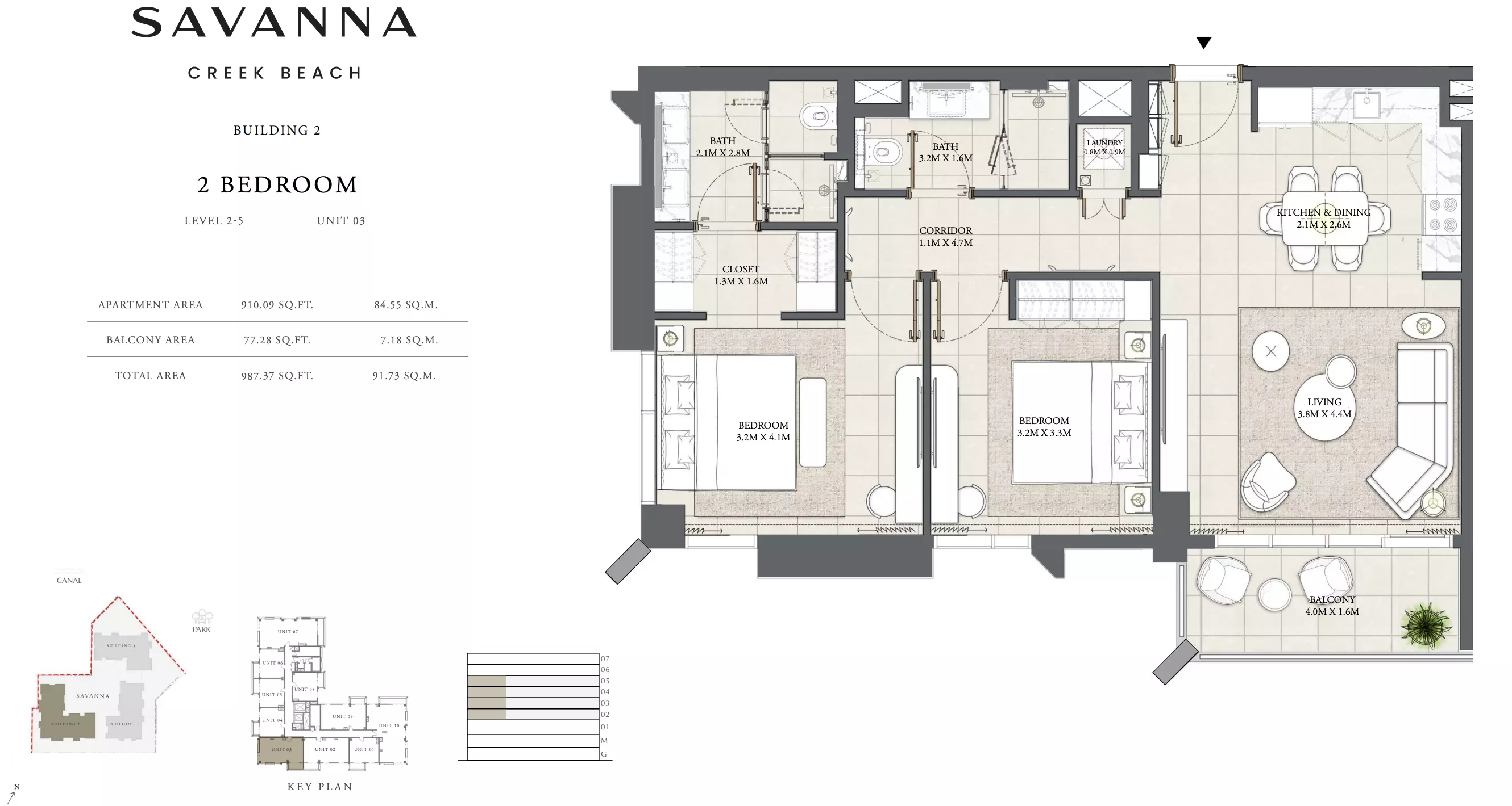 Savanna Level 2-5 - Unit 03, 2 beds