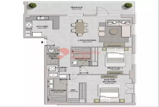 La Sirene Phase1 By Meraas — 2BR floor plan