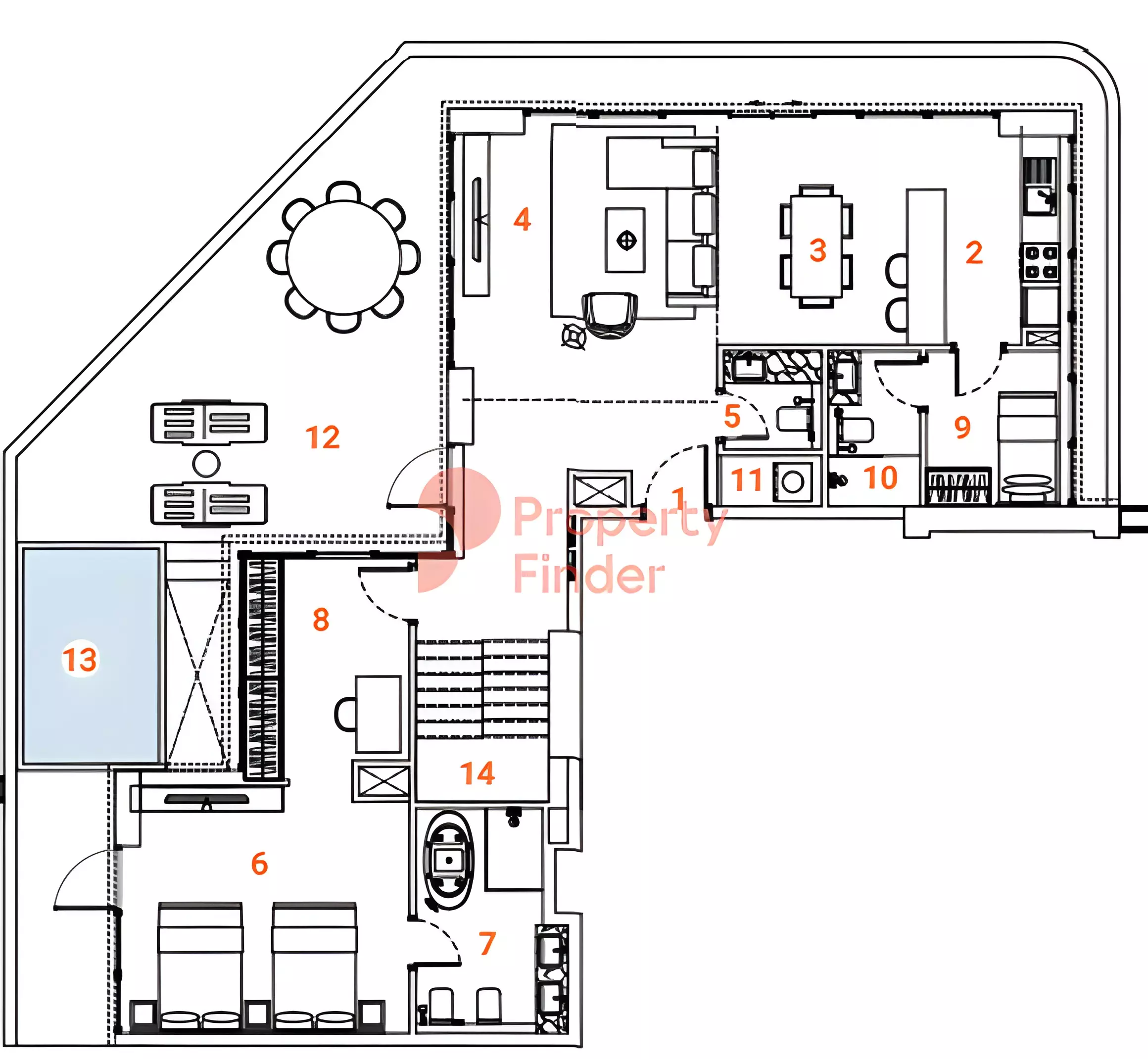 صورة مخطط ارضية الوحدة