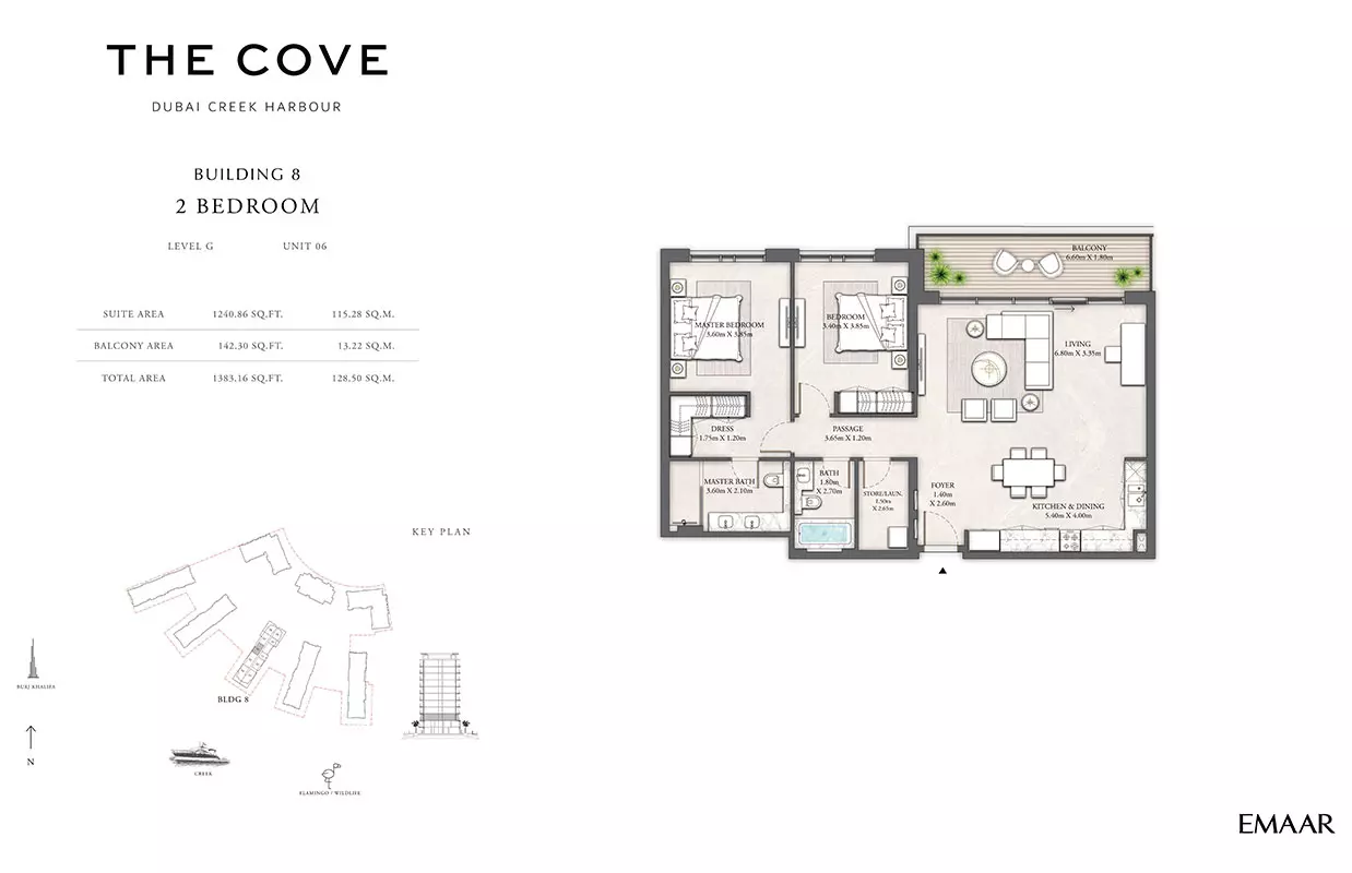 The Cove Phase 2 By Emaar Building 8 - Level G, Unit 06, 2 beds