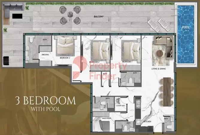 Samana Golf Views — 3BR floor plan