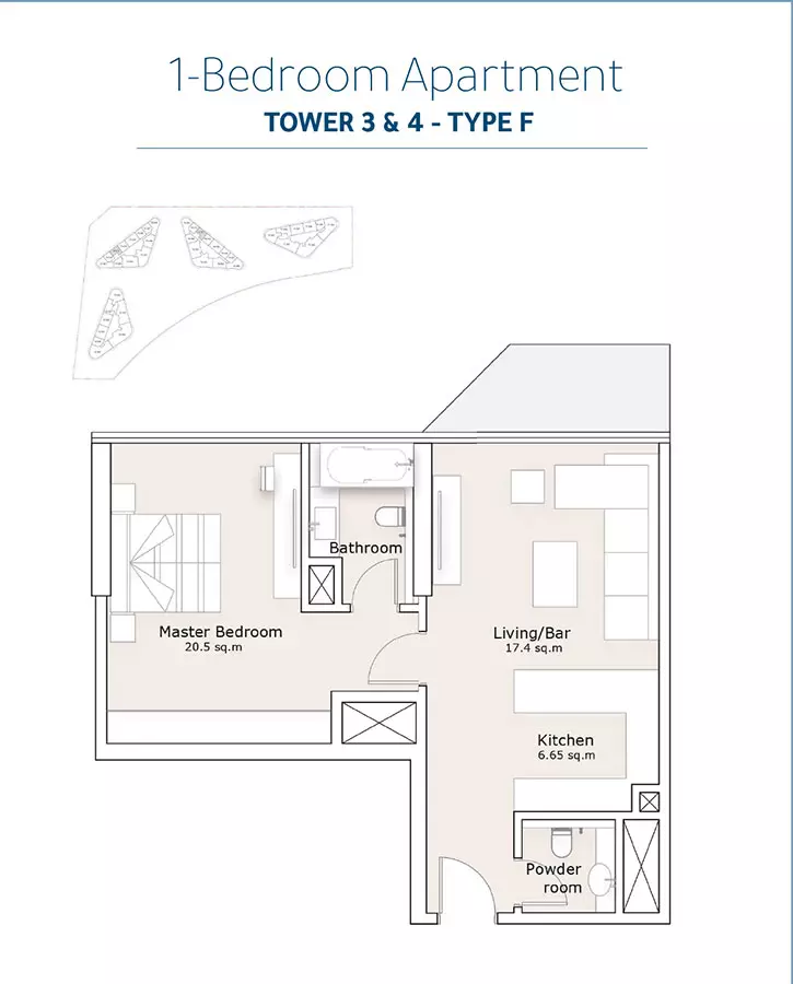 Sea La Vie — 1BR floor plan