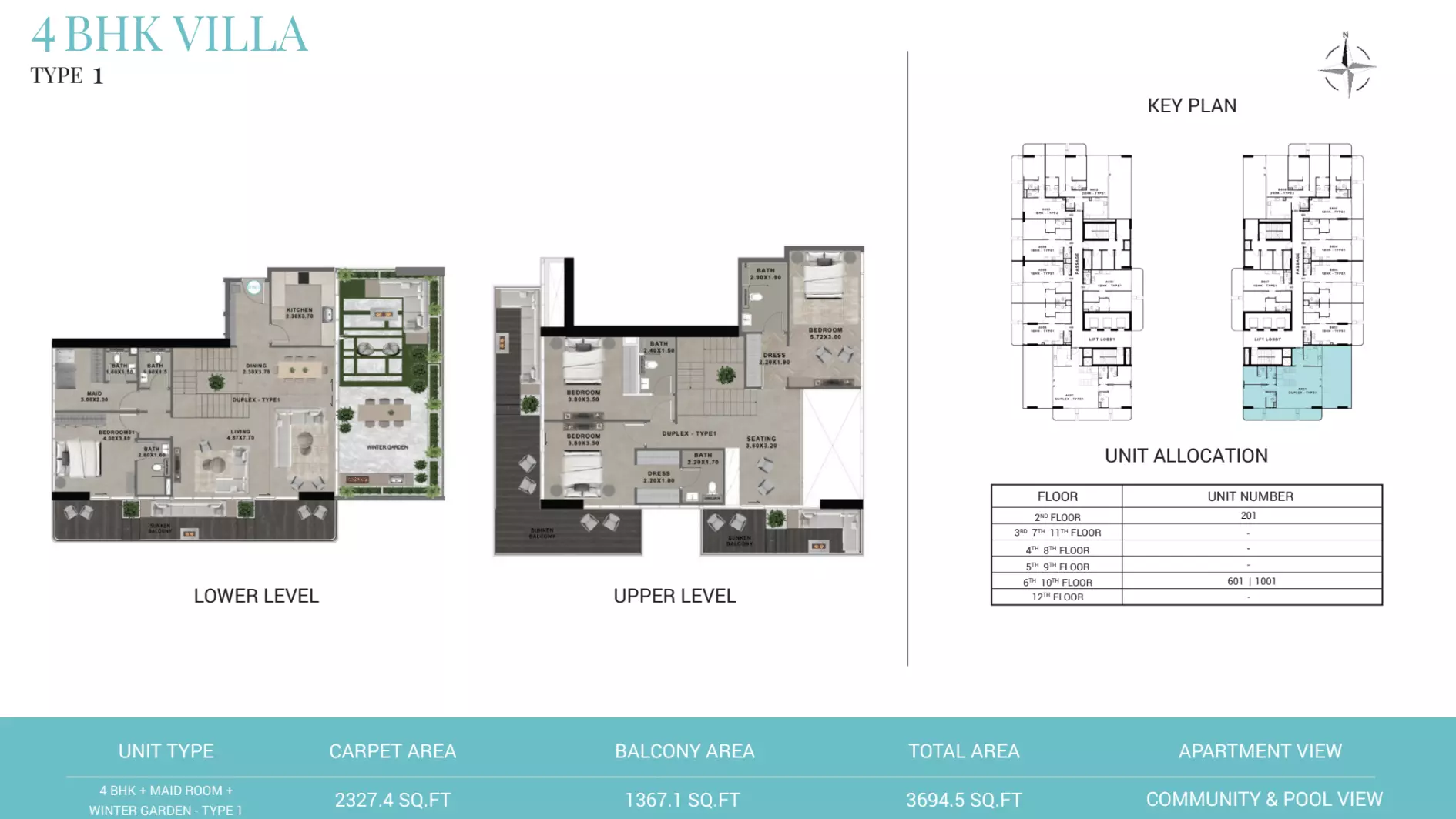 Reef 999 Type 1 - Tower B, 4 beds