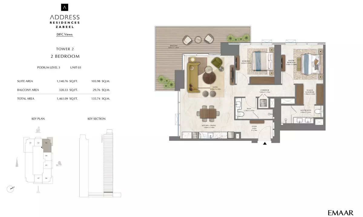 Address Residences Zabeel Unit 3, 2 beds