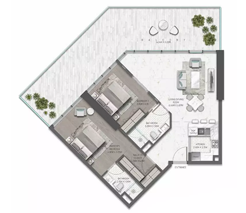 Golf Greens Type 22 -2, 2 beds