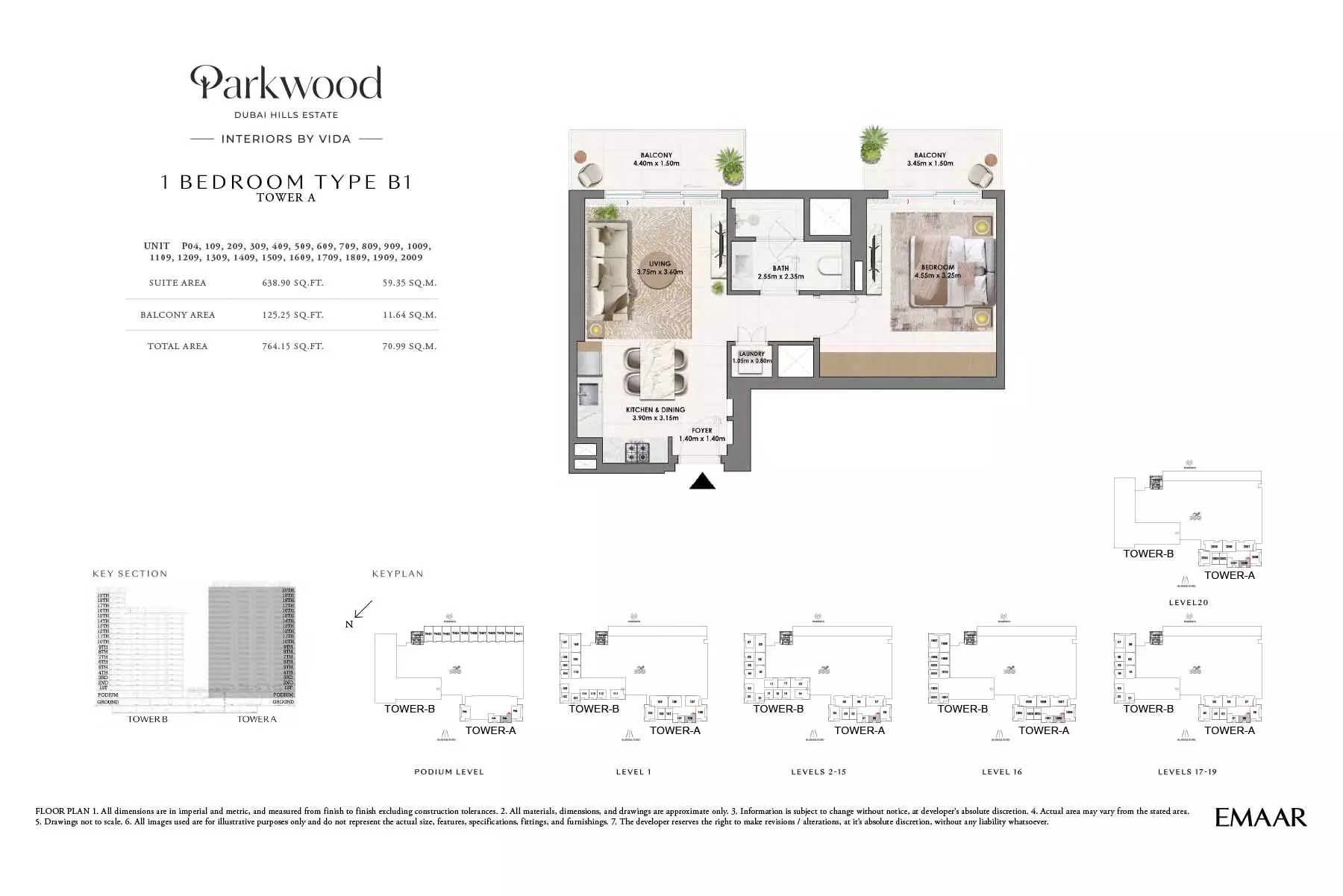 Parkwood Type B1-Tower A, 1 bed