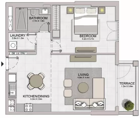 Le Ciel Type 1, 1 bed
