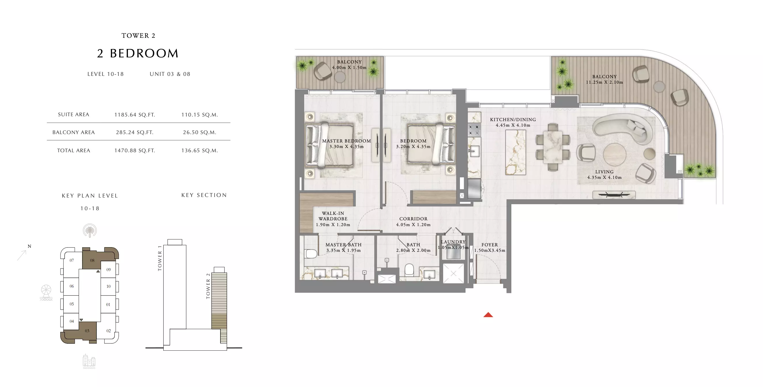 Seapoint T2-Level 10-19 & 21-39,Unit 3&8, 2 beds