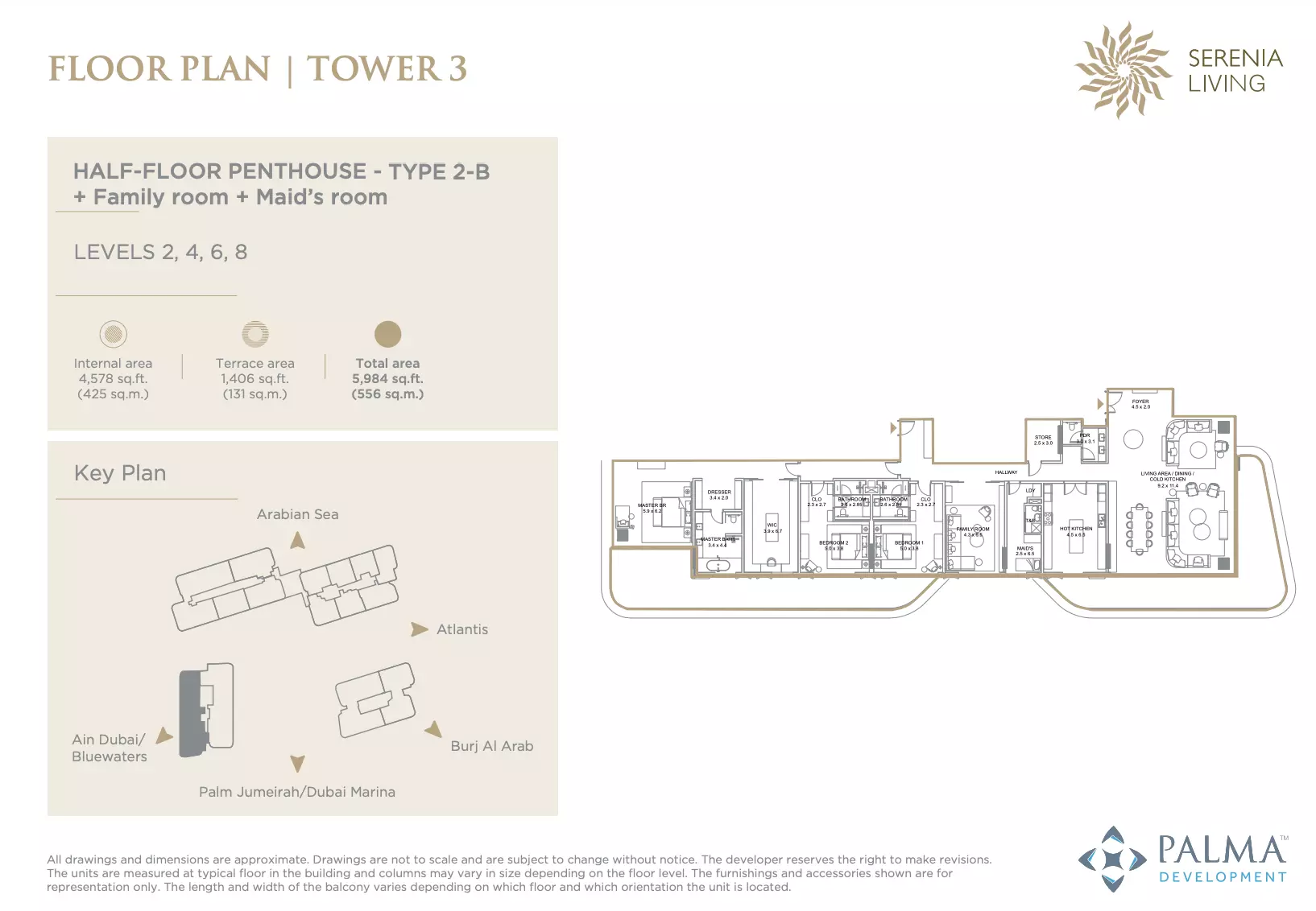 Serenia Living — 3BR floor plan