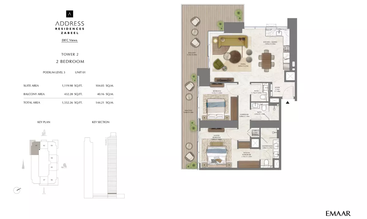 Address Residences Zabeel Unit 1, 2 beds